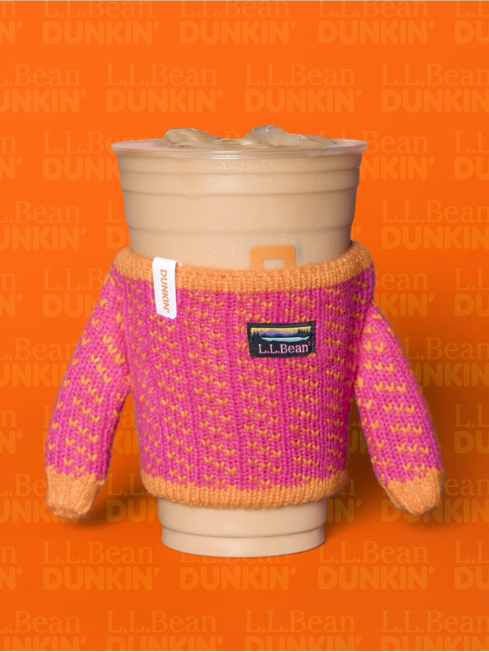 L.L. Bean Pink & Orange Knit Cup Sweater